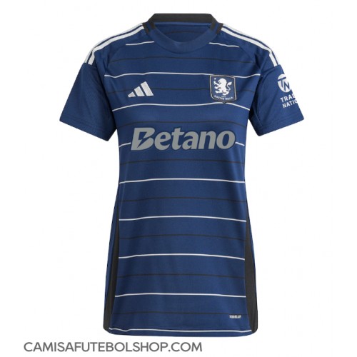 Camisa de time de futebol Aston Villa Replicas 3º Equipamento Feminina 2024-25 Manga Curta